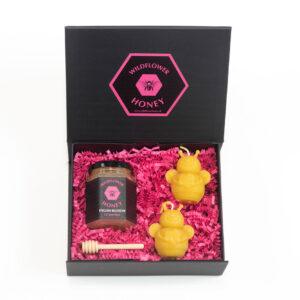 English Blossom, With Bee Beeswax Candles & Honey Dipper Gift Set