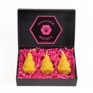 Three Gonk Natural Beeswax Candle Gift Set